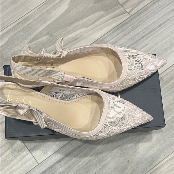 Nicole Miller Blush Lace Slingback Heels - Picture 3 of 5
